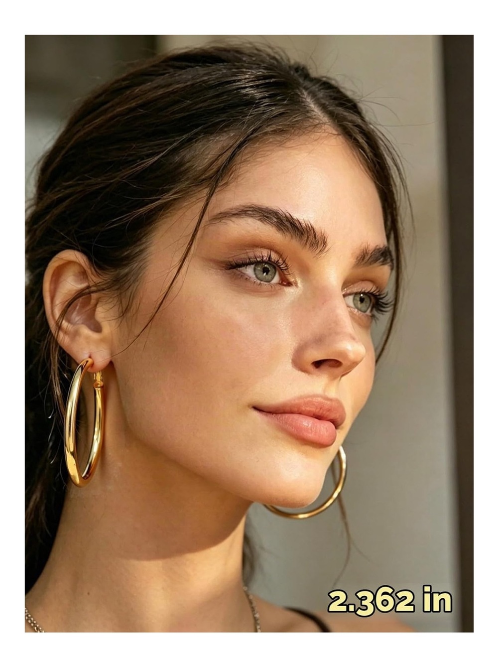 Bestyle 5mm Thick Gold Hoop Earrings Hypoallergenic Hoops for Sensitive